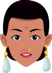 Indian Woman Face Avatar Cartoon Royalty Free Vector Image