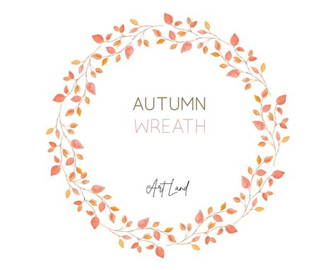 Autumn Wreath Clipart Watercolor Clip Art Wreath Foliage - Etsy