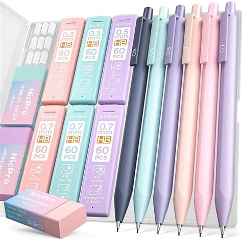 Amazon Nicpro Pcs Pastel Mechanical Pencil Set With Case Cute