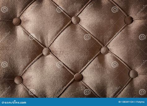 Quilted Velvet Brown Fabric Stock Photo Image Of Chesterfield