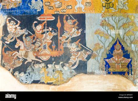 Murals Wat Bo Siem Reap Cambodia Stock Photo Alamy