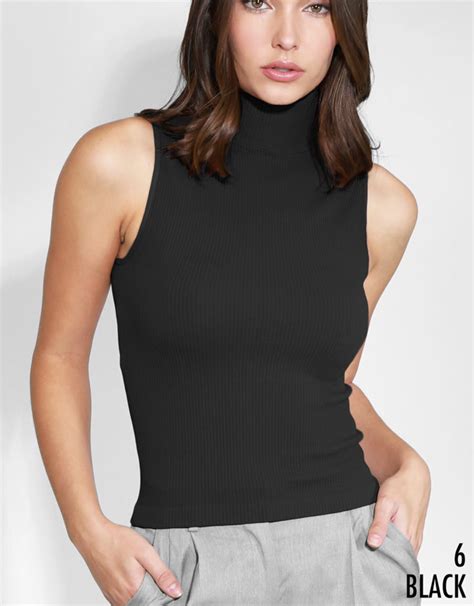 Ribbed Turtleneck Sleeveless Top Boutique 23