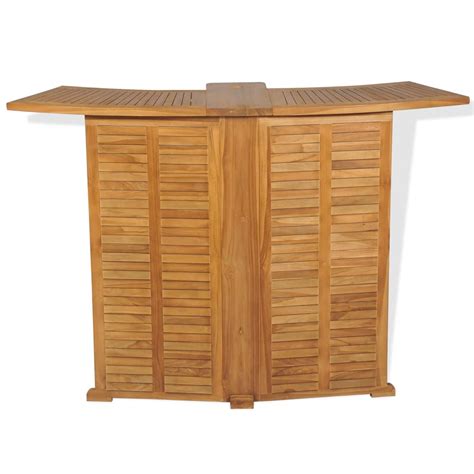 Klappbarer Bartisch 155x53x105 Cm Teak Massiv Weddig