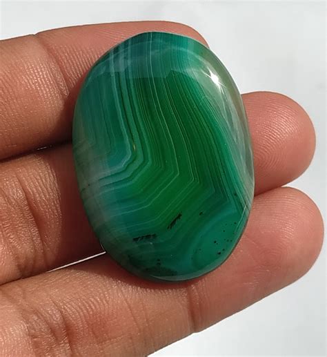 Natural Green Banded Agate Rare Collection Amazing Color Green Etsy