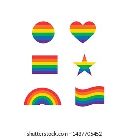 Rainbow Flag Set Lgbt Gay Lesbian Stock Vector Royalty Free