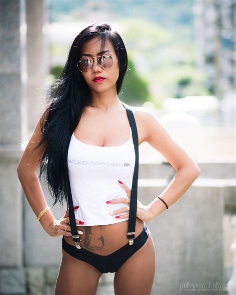 Bikini Model Anda AI Enhanced Suspended In Wickedweasel Topaz