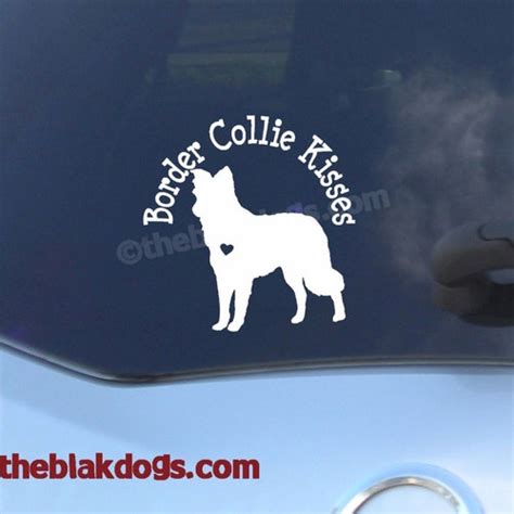 Border Collie Silhouette Vinyl Sticker Personalized Car Etsy