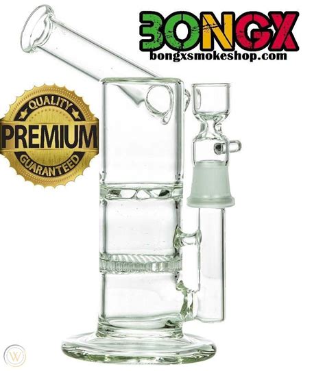 Honeycomb To Turbine Perc Sidecar Water Pipe Glass Bong Clear