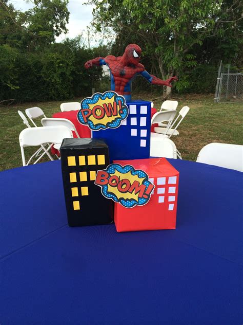 Superhero Theme Centerpieces Spiderman Centro De Mesa Superheroes