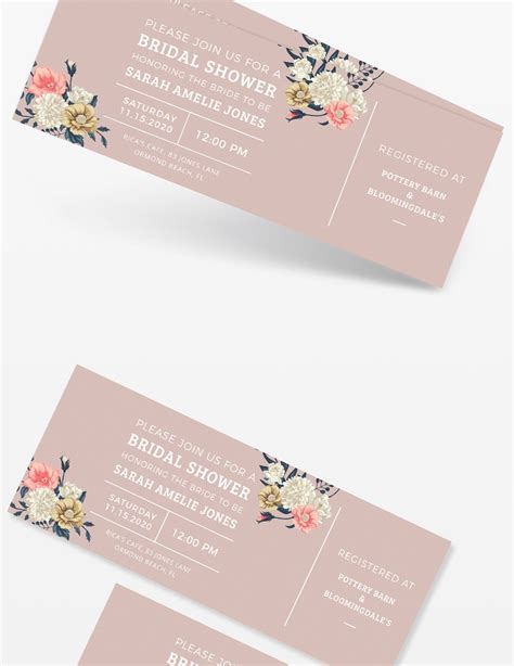 Ticket Invitation Template in Publisher, Illustrator, PSD, Word, Pages ...