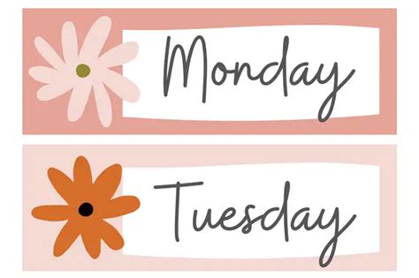 5 Days Of The Week Labels Free Printable Pdf Label Template