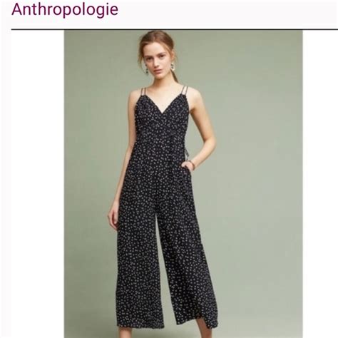 Maeve Pants And Jumpsuits Nwot Maeve Anthropologie Finley Black Polka Dot Wide Leg Jumpsuit