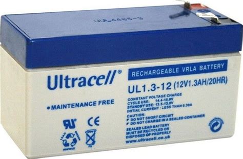 Ultracell Ul1 3 12 Rechargeable Vrla Lead Acid Battery 12v 1 3ah White Bcbx0013 Buy Best