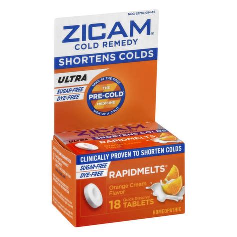 Zicam Cold Remedy Orange Cream Ultra Quick Dissolve Tablets