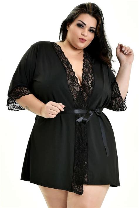 Robe Hobby Roupão Renda Lingerie Moda Íntima Plus Size Luxo Stinger Store Fashion Roupão e