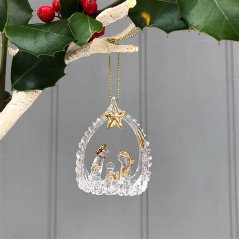 Hanging Glass Nativity Scene By Pink Pineapple Home And Ts