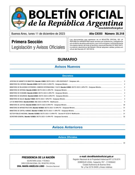 Boletín oficial de la república argentina