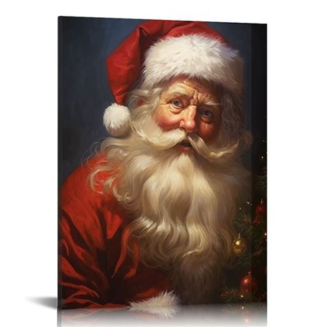 ONETECH Santa Claus Canvas Wall Art Christmas Pictures Wall Decor ...