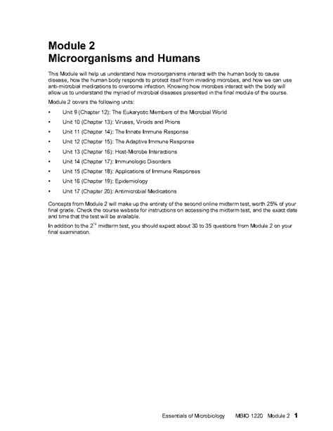 Module Essentials Of Microbiology Mbio Module Module