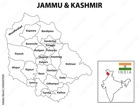 District Map Of Jammu And Kashmir Jammu And Kashmir Map With District