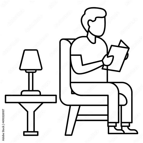 Person Sitting On Chair In Cosy Room Vector Color Icon Design Free