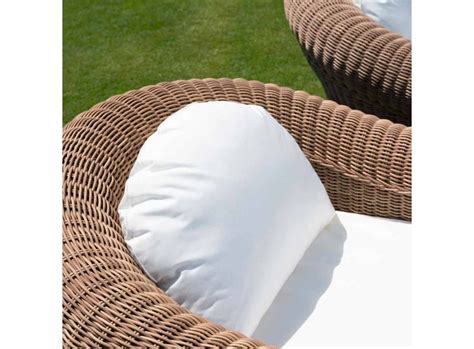 Poltrona Giardino In Rattan Sintetico E Tessuto Design Di Lusso