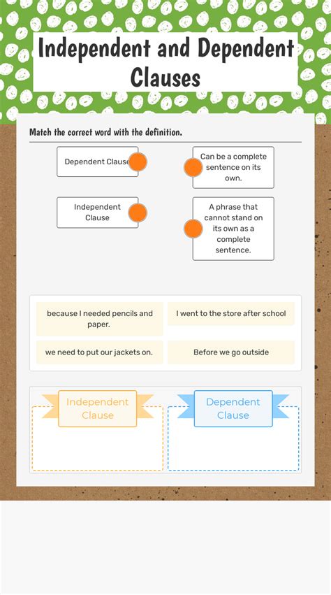 Independent And Dependent Clauses Interactive Worksheet By Elizabeth Diaz Wizerme