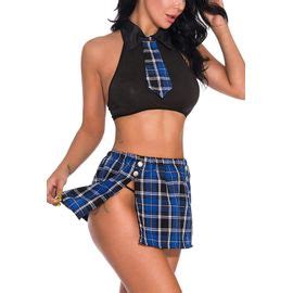 Sexy Schoolgirl Lingerie Femme Costume Cosplay Coli Re Ensemble Coquine Uniforme Tudiante
