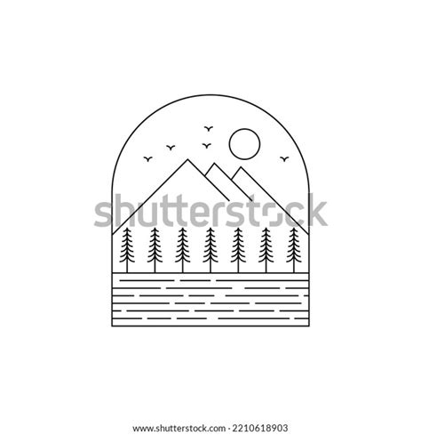 Pine Tree Line Art Style Vector Stock Vector (Royalty Free) 2210618903 ...