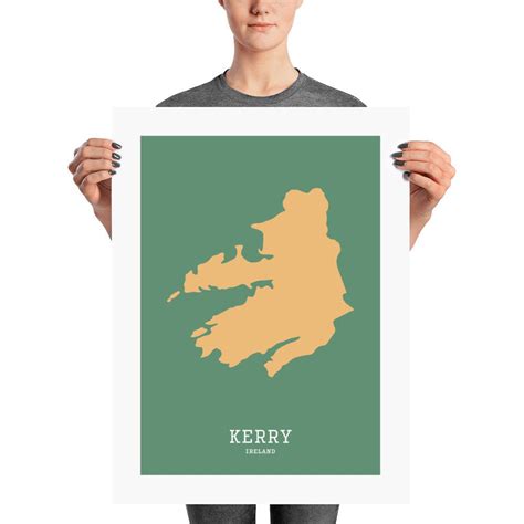 Kerry Map Print // Map of Kerry Print // Kerry Art Print // Kerry Map // Kerry Wall Art // Irish ...