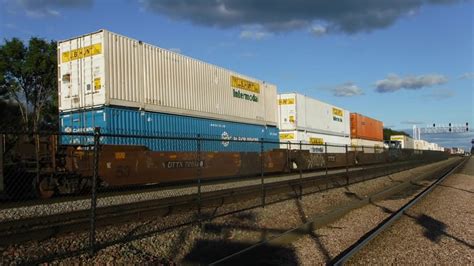 3 Engine Bnsf Double Stack Container Train Big Lake Youtube