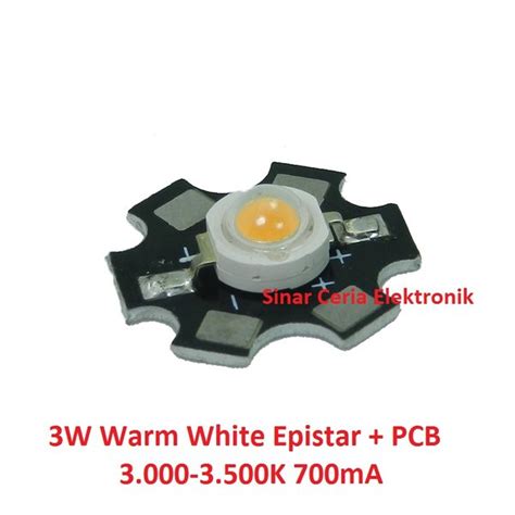 Jual Pcb High Power Led 3w Kuning Epistar 3 000 3 500k Hpl 3 W Warm