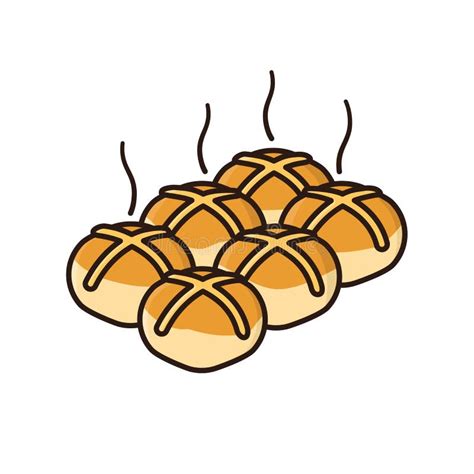 Hot Cross Buns Isolated Vector Illustration Stock Vector Illustration Of Icon Sweet