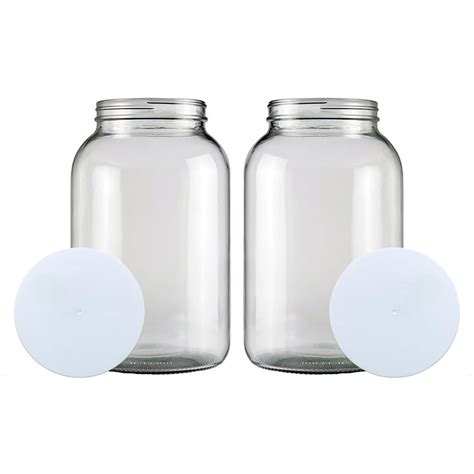 One Gallon Glass Jar With Lid Set Of 2