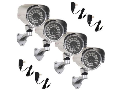 VideoSecu 4 Pack Outdoor Bullet Security Camera Infrared IR Day Night