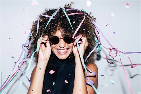 Mixed Race Woman Celebrating A Party By Stocksy Contributor Lucas