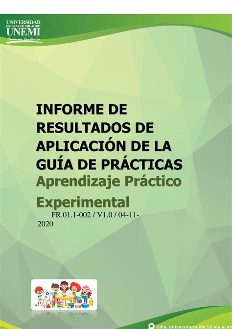 psico infantil INFORME DE RESULTADOS DE APLICACIÓN DE LA GUÍA DE