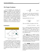 Investigating The Simple Pendulum Physics Experiment Analysis