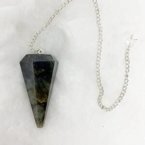 Labradorite Faceted Cone Pendulum Healing Dowsing Crystal Etsy