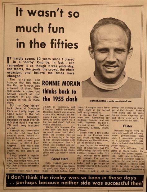 Liverpool Career Stats For Ronnie Moran Lfchistory Stats Galore For