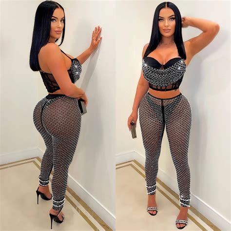 Sling Mesh Hot Diamond Pants Set