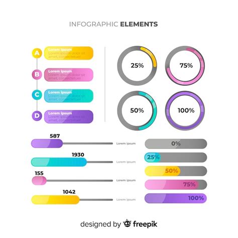 Flache Infographic Elemente Mit Statistiksammlung Kostenlose Vektor