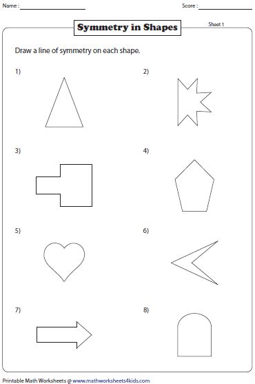 Symmetry Worksheets