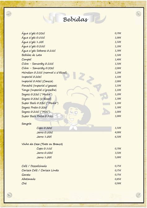 Menu Em Pizzaria Del Cia Sicili Ana Entroncamento