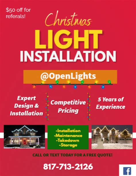 Christmas Light Installation Flyer Postermywall