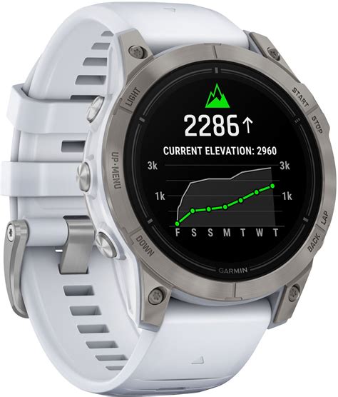 Смарт часовник Garmin Epix Pro (Gen 2) Sapphire, 47 мм, сребрист/бял ...