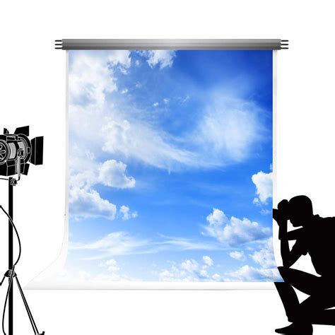 ABPHOTO Polyester 5x7ft Blue Sky Background Photo Studio Photo Props