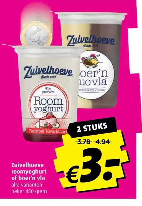 Zuivelhoeve Roomyoghurt Of Boer N Vla Aanbieding Bij Boni Folders Nl