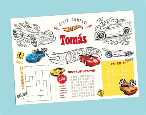 Mantel De Actividades Hot Wheels Personalizado Pdf A