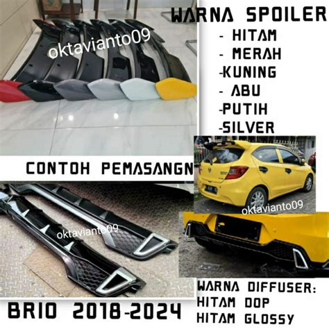 Jual Paket Spoiler Diffuser Urbanite All New Brio 2018 2020 2023 2024